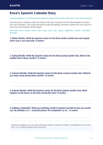 Free Months Of The Year Template | Class 4 | Spanish | BookFlik