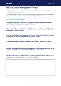 Spanish Transport Worksheet for Class 4 | CBSE Curriculum | BookFlik
