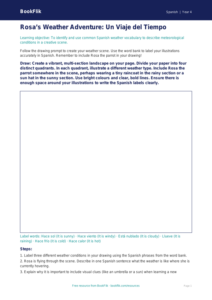 Weather in Spanish: Class 4 Worksheet | Free Download | BookFlik