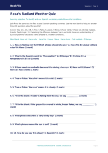 Spanish Weather Quiz for Class 4 | CBSE Learning | BookFlik