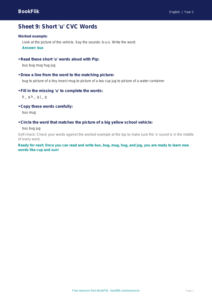 Free 3A Track Sheet | Class 1 | English | BookFlik