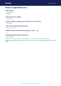 Free 3A Track Sheet | Class 1 | English | BookFlik
