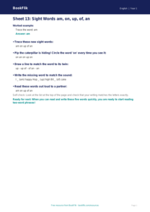 Free 3A Track Sheet | Class 1 | English | BookFlik