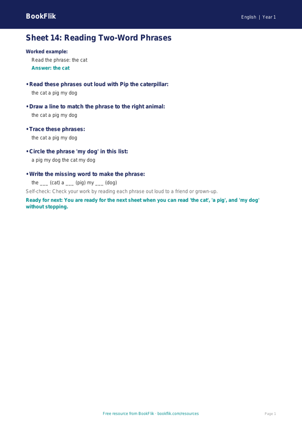 Free 3A Track Sheet | Class 1 | English | BookFlik worksheet preview — English 3A