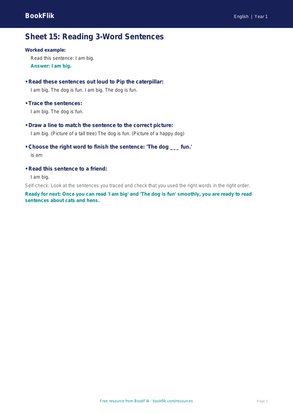 Free 3A Track Sheet | Class 1 | English | BookFlik worksheet preview — English 3A