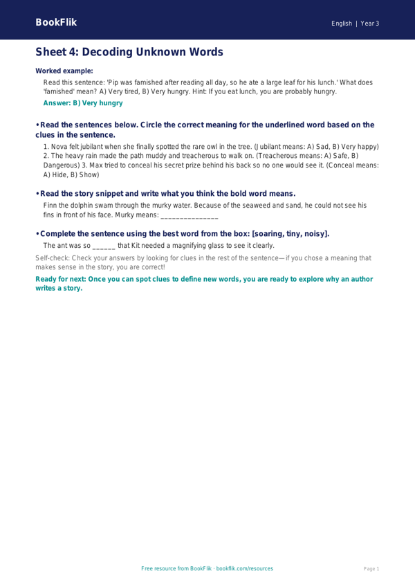 Free D Track Sheet | Class 3 | English | BookFlik worksheet preview — English D