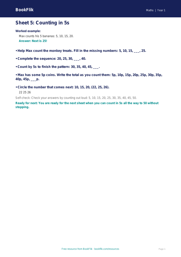 Free 3A Track Sheet | Class 1 | Maths | BookFlik worksheet preview — Maths 3A
