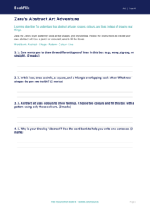 Free Abstract Art Activity Sheet | Year 4 Supported | BookFlik