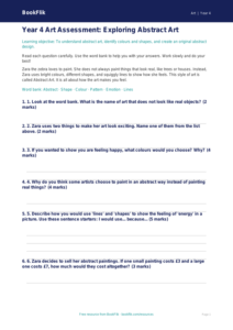 Free Abstract Art Assessment | Year 4 Supported | BookFlik