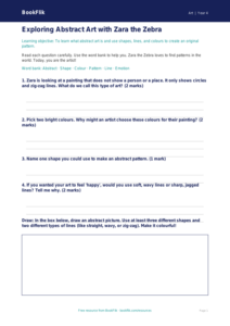 Free Abstract Art Worksheet | Year 4 Supported | BookFlik