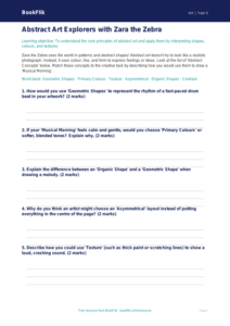 Free Abstract Art Activity Sheet | Year 5 Core | BookFlik