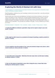 Free Abstract Art Worksheet | Year 5 Core | BookFlik