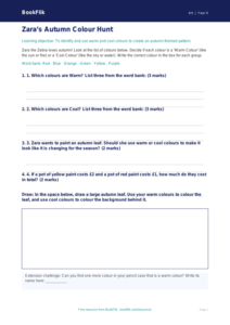 Free Autumn Art Activity Sheet | Year 4 Supported | BookFlik