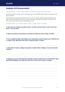 Free Autumn Art Assessment | Year 4 Supported | BookFlik