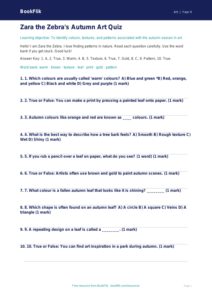 Free Autumn Art Quiz | Year 4 Supported | BookFlik