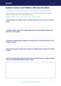 Free Autumn Art Worksheet | Year 4 Supported | BookFlik