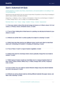 Free Autumn Art Quiz | Year 5 Core | BookFlik