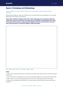 Free Christmas Art Drawing Sheet | Year 4 Supported | BookFlik