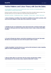 Free Christmas Art Worksheet | Year 5 Core | BookFlik