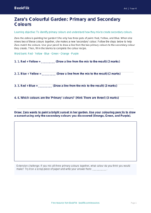 Free Colour Theory Activity Sheet | Year 4 Supported | BookFlik