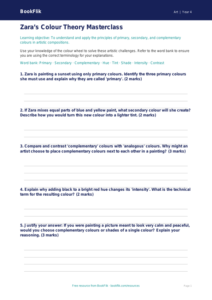 Free Colour Theory Worksheet | Year 4 Greater Depth | BookFlik