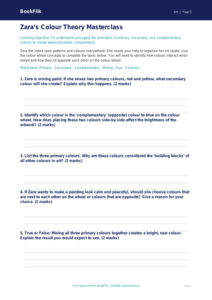Free Colour Theory Activity Sheet | Year 5 Core | BookFlik