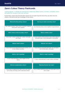 Free Colour Theory Flashcards | Year 5 Core | BookFlik