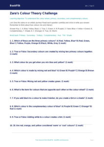 Free Colour Theory Quiz | Year 5 Core | BookFlik