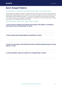 Free Diwali Rangoli Activity Sheet | Year 4 Supported | BookFlik