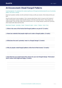 Free Diwali Rangoli Assessment | Year 4 Supported | BookFlik