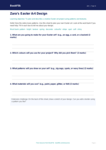 Free Easter Art Template | Year 4 Supported | BookFlik