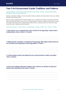 Free Easter Art Assessment | Year 5 Core | BookFlik