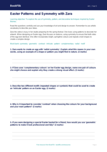 Free Easter Art Worksheet | Year 5 Core | BookFlik