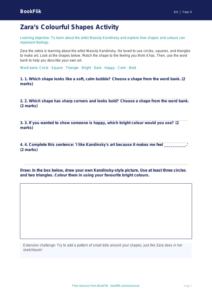 Free Kandinsky Activity Sheet | Year 4 Supported | BookFlik