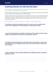 Free Kandinsky Worksheet | Year 5 Art Lesson | BookFlik