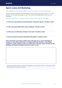 Free Lowry Activity Sheet | Year 4 Supported | BookFlik