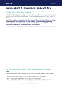 Free Monet Drawing Sheet | Year 5 Core | BookFlik