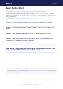 Free Pattern Activity Sheet | Year 4 Supported | BookFlik