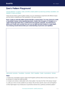 Free Pattern Drawing Sheet | Year 4 Greater Depth | BookFlik