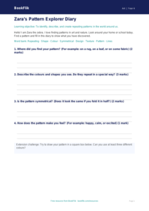 Free Pattern Template | Year 4 Supported | BookFlik