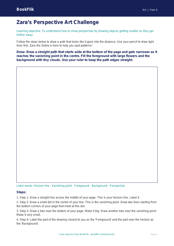 Free Perspective Drawing Sheet | Year 4 Supported | BookFlik worksheet preview — Art Perspective