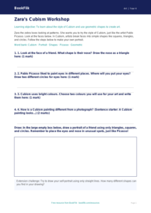 Free Picasso Activity Sheet | Year 4 Supported | BookFlik