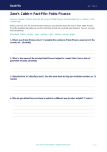Free Picasso Template | Year 4 Supported | BookFlik