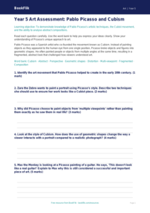 Free Picasso Assessment | Year 5 Core | BookFlik