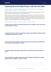 Free Picasso Worksheet | Year 5 Art Lesson | BookFlik
