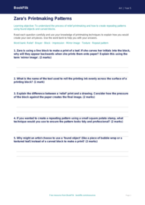 Free Printmaking Worksheet | Year 5 Core | BookFlik