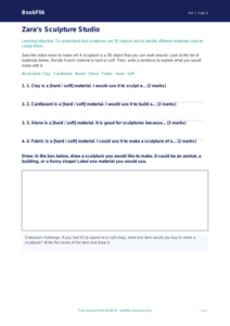 Free Sculpture Activity Sheet | Year 4 Supported | BookFlik