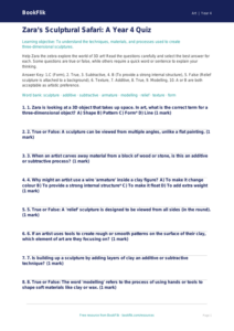 Free Sculpture Quiz | Year 4 Greater Depth | BookFlik