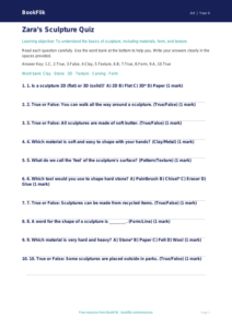 Free Sculpture Quiz | Year 4 Supported | BookFlik