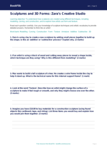 Free Sculpture Worksheet | Year 5 Core | BookFlik